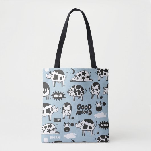 Tote Bag Vache et lait (Devant)