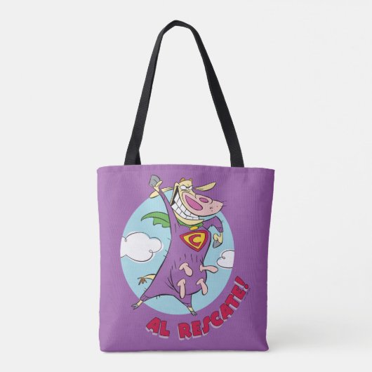 Tote Bag Vache et poulet Super Vache Al Rescate! (Dos)