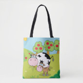 Tote Bag Vache Et Veau (Devant)
