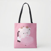 Tote Bag Vache fatiguée mignonne (Devant)