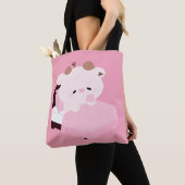 Tote Bag Vache fatiguée mignonne (De près)