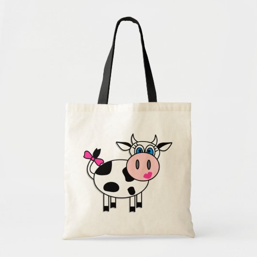 Tote Bag Vache heureuse à fille (Devant)