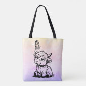 Tote Bag Vache Highland avec papillon (Dos)