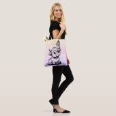 Tote Bag Vache Highland avec papillon (Sur le modèle)