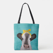 Tote Bag Vache mignonne avec cabot Personnalisé (Dos)