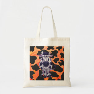 Tote Bag Vache Noir et Orange Sauvage Moi