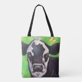Tote Bag Vache noire et blanche avec Kelly Green (Dos)