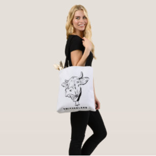 Tote Bag Vache suisse. Suisse minimaliste