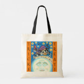 TOTE BAG VACHE SUR L'HOMME DANS LA LUNE, TRICK OU TRAITER (Dos)
