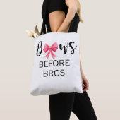 Tote Bag Vaches avant Bros Bow rose noir (De près)