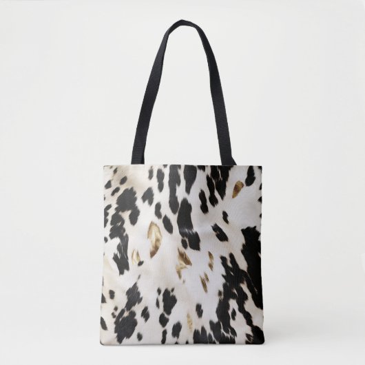Tote Bag Vachette noire blanche sud-ouest (Devant)
