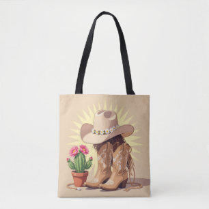 Tote Bag Vachette occidentale chic – Gen Z amusante et ludi