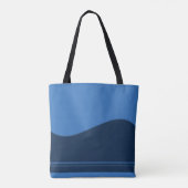 Tote Bag Vague Bordure bleue + votre backgr. & idées (Dos)
