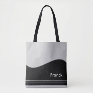 Tote Bag Vague Bordure noir + votre backgr. & idées