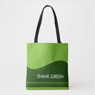 Tote Bag Vague Bordure verte + votre backgr. & idées
