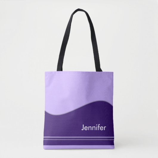 Tote Bag Vague Bordure violet + votre backgr. & idées (Devant)