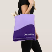 Tote Bag Vague Bordure violet + votre backgr. & idées (De près)