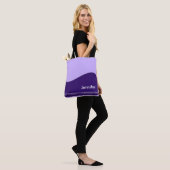 Tote Bag Vague Bordure violet + votre backgr. & idées (Sur le modèle)
