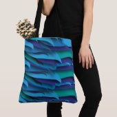 Tote Bag Vague de différentes couleurs du bleu au vert (De près)