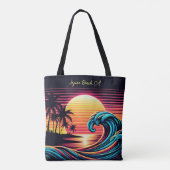 Tote Bag Vague de Surf rétro Sunset (Dos)