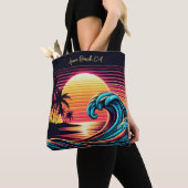 Tote Bag Vague de Surf rétro Sunset (De près)
