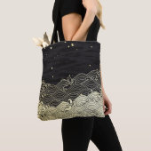 Tote Bag Vague dorée, texture papier. (De près)