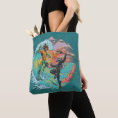 Tote Bag Vague marémotrice Aquaman & Black Manta (De près)