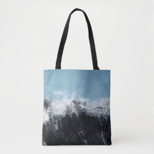 Tote Bag Vague marine : design peint à la main