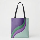 Tote Bag Vague Moderne Violet Vert  (Devant)