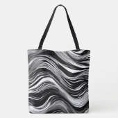 Tote Bag Vague noire et blanche Abstraite (Dos)