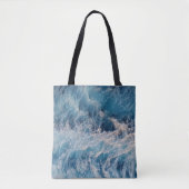 Tote Bag Vagues bleu océan (Devant)