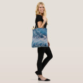 Tote Bag Vagues bleu océan (Sur le modèle)