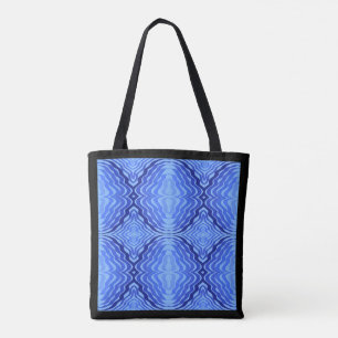 Tote Bag Vagues bleues réfléchissantes Moderne Design abstr