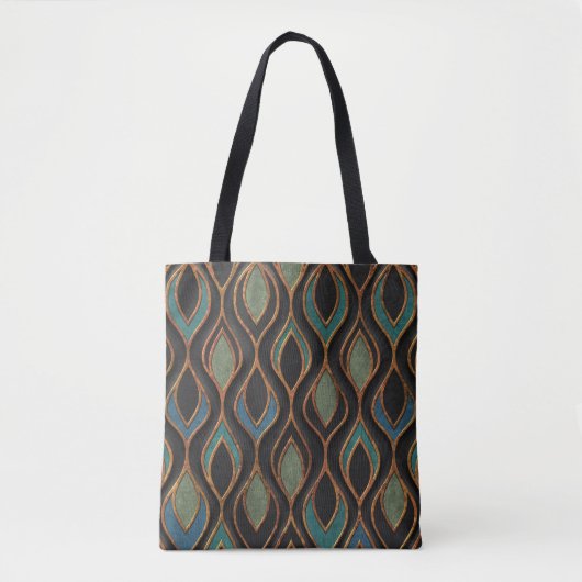 Tote Bag Vagues de gravure : Bronze Texture de cuivre (Devant)
