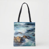 Tote Bag Vagues de l'océan Pacifique (Devant)