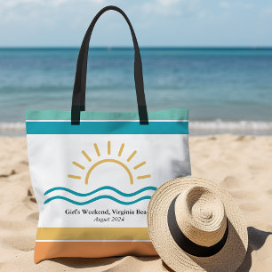 Tote Bag Vagues de l'océan personnalisées pour un week-end 