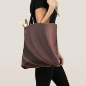 Tote Bag Vagues de sable douces marron et roses (De près)