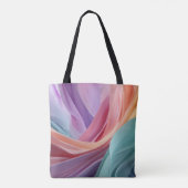 Tote Bag Vagues de tissu pastel abstrait (Dos)