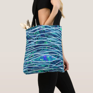 Tote Bag Vagues fracturées du paysage marin Abstrait 19