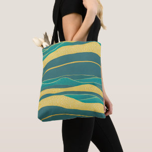 Tote Bag Vagues fracturées du paysage marin Abstrait 20