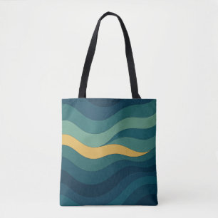 Tote Bag Vagues géométriques - Flux minimal Abstrait
