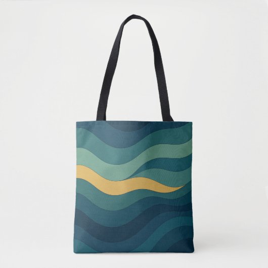 Tote Bag Vagues géométriques - Flux minimal Abstrait (Devant)