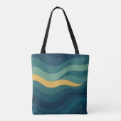 Tote Bag Vagues géométriques - Flux minimal Abstrait (Dos)