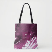 Tote Bag Vagues modernes, aquarelle Bourgogne brossée (Devant)