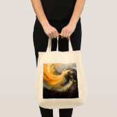 Tote Bag Vagues modernes en marbre abstrait doré (Devant (produit))