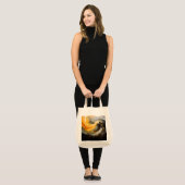 Tote Bag Vagues modernes en marbre abstrait doré (Devant (modèle))