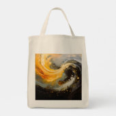 Tote Bag Vagues modernes en marbre abstrait doré (Dos)