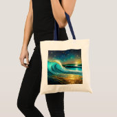 Tote Bag Vagues océaniques clignantes (Devant (produit))
