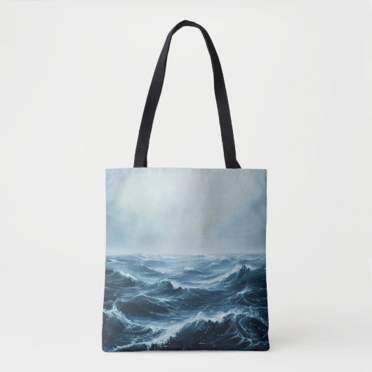 Tote Bag Vagues océaniques des mers dures (Devant)