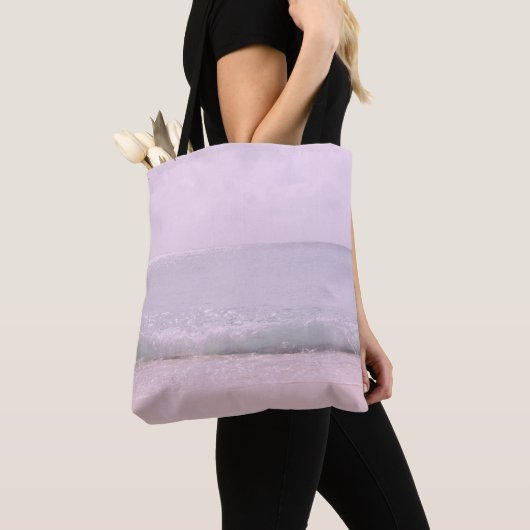Tote Bag Vagues océaniques Pastel doux 5 (De près)